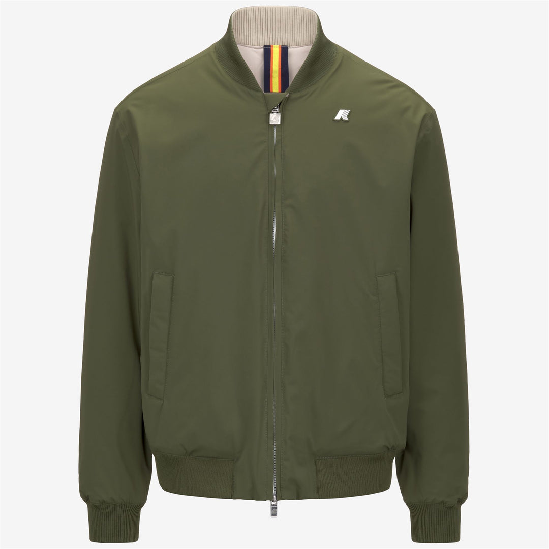 Jackets Man AORELIAN ST WARM REVERSIBLE Short GREEN CYPRESS - BEIGE GREY Photo (jpg Rgb)			