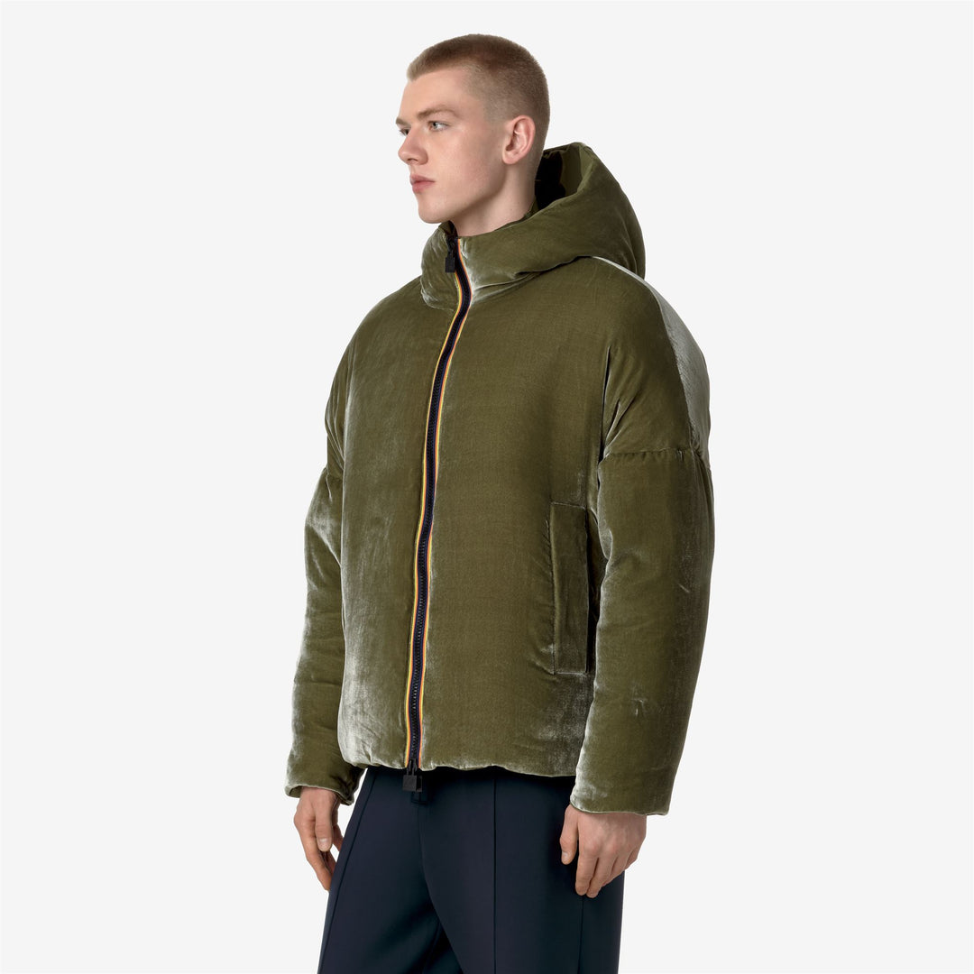 Jackets Man CLAUDER VELVET THERMO DOUBLE Short GREEN WINTER Detail (jpg Rgb)			