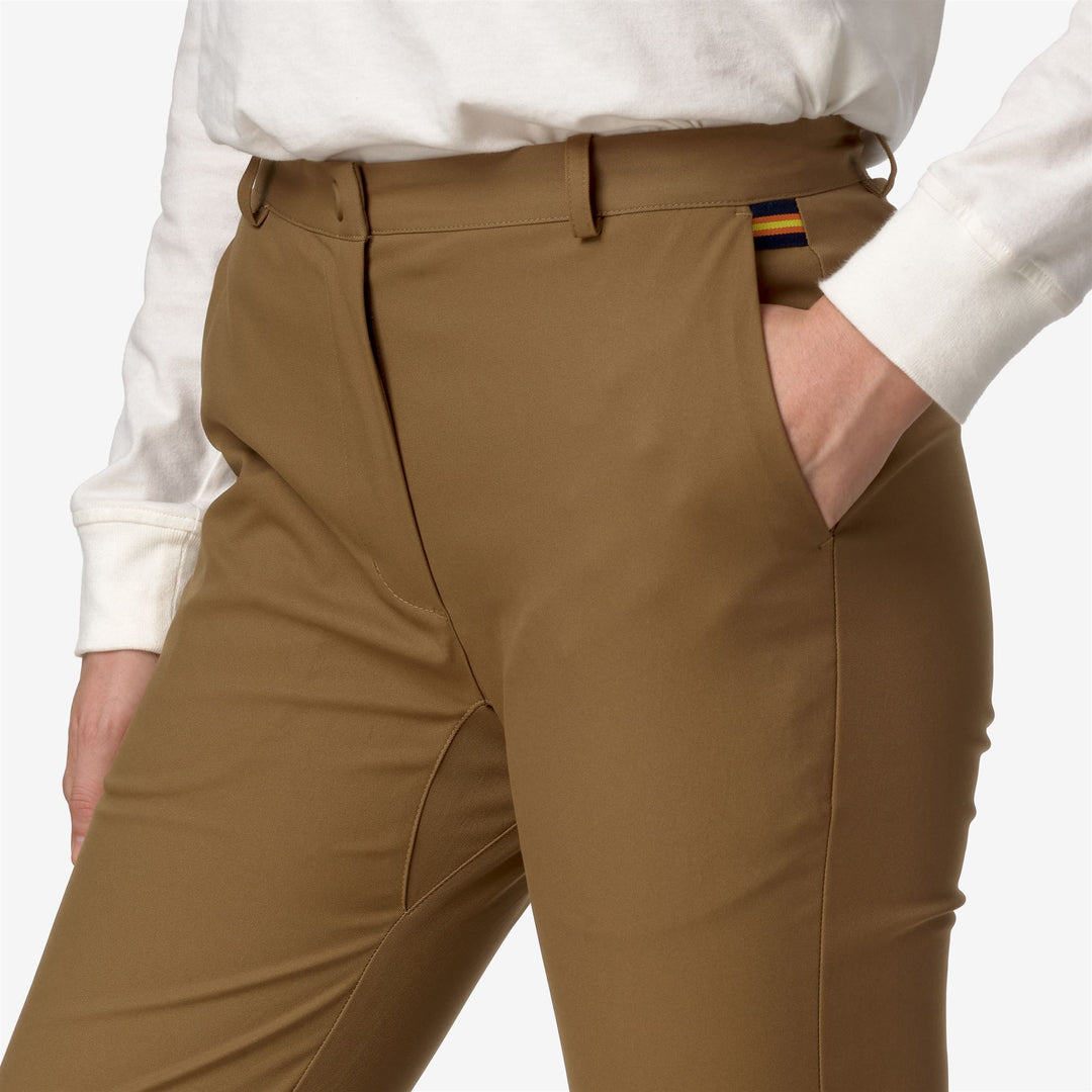 Pants Woman ELAISE TWILL PEACH CHINO BROWN CORDA Detail Double				