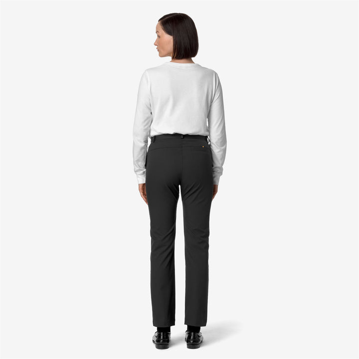 Pants Woman ELAISE TWILL PEACH CHINO BLACK PURE Dressed Front Double		