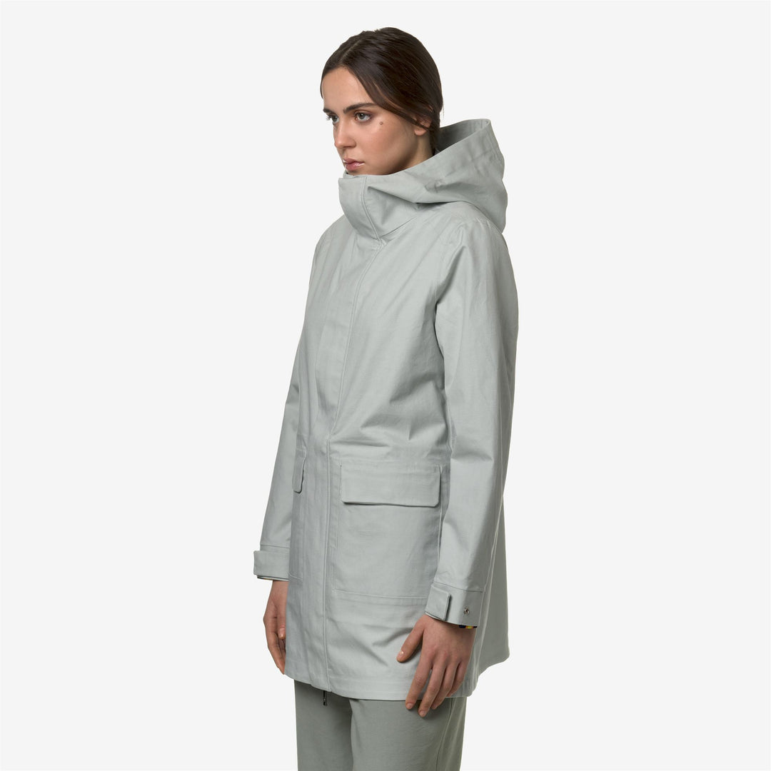 Jackets Woman THERSA LINEN BLEND 2L 3/4 LENGTH GREY SAGE - SILVER Detail (jpg Rgb)			