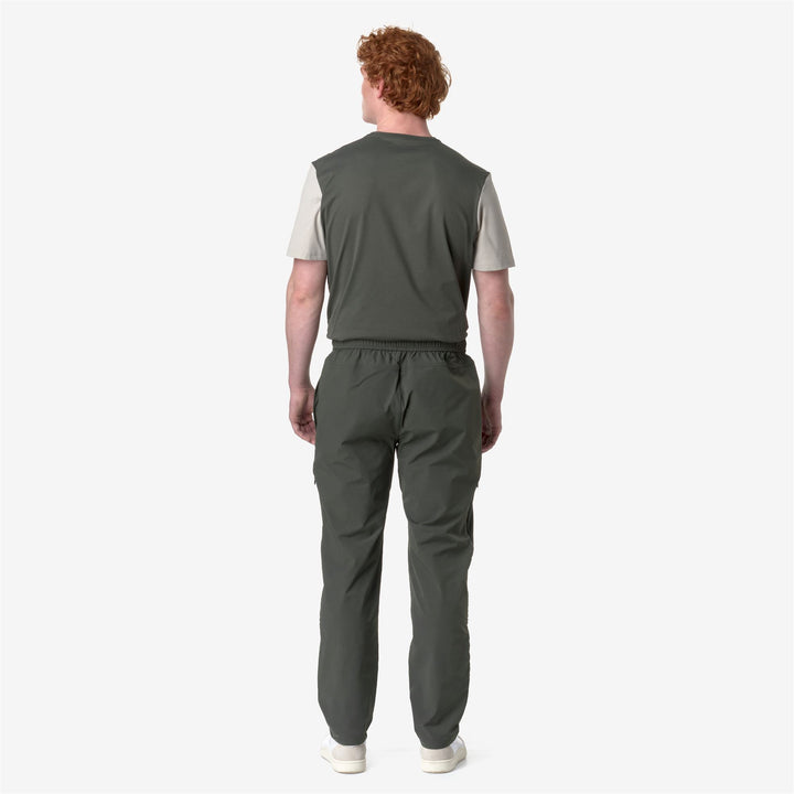 Pants Unisex MED LF Sport Trousers GREEN BLACKISH Dressed Front Double		