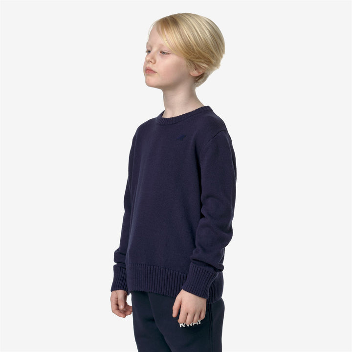 KNITWEAR Kid unisex P. SEBASTIEN COTTON CASHMERE Pull Over BLUE DK Detail (jpg Rgb)			