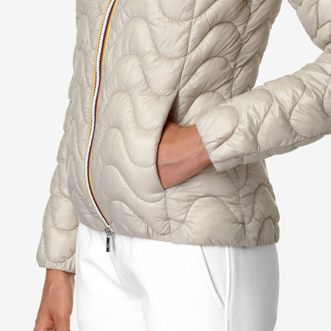 Jackets Woman VIOLETTE QUILTED WARM Short BEIGE GREY Detail Double				