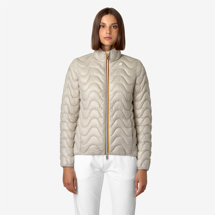 Jackets Woman VIOLETTE QUILTED WARM Short BEIGE GREY Dressed Back (jpg Rgb)		