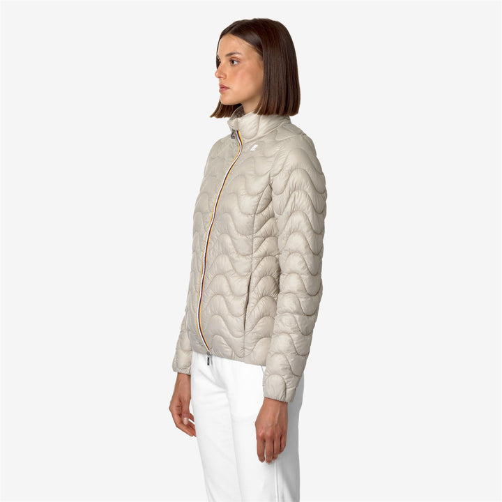 Jackets Woman VIOLETTE QUILTED WARM Short BEIGE GREY Detail (jpg Rgb)			