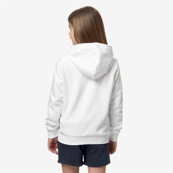 Fleece Kid unisex P. LE VRAI ARNEL POLY COTTON Jacket WHITE Dressed Front Double		