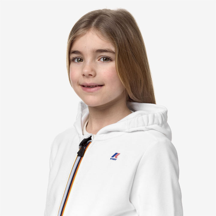 Fleece Kid unisex P. LE VRAI ARNEL POLY COTTON Jacket WHITE Detail Double				