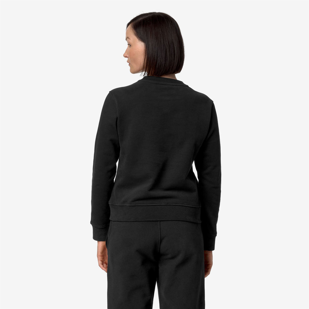 Fleece Woman ELINE FLEECE PEACH Pull Over BLACK PURE Dressed Front Double		