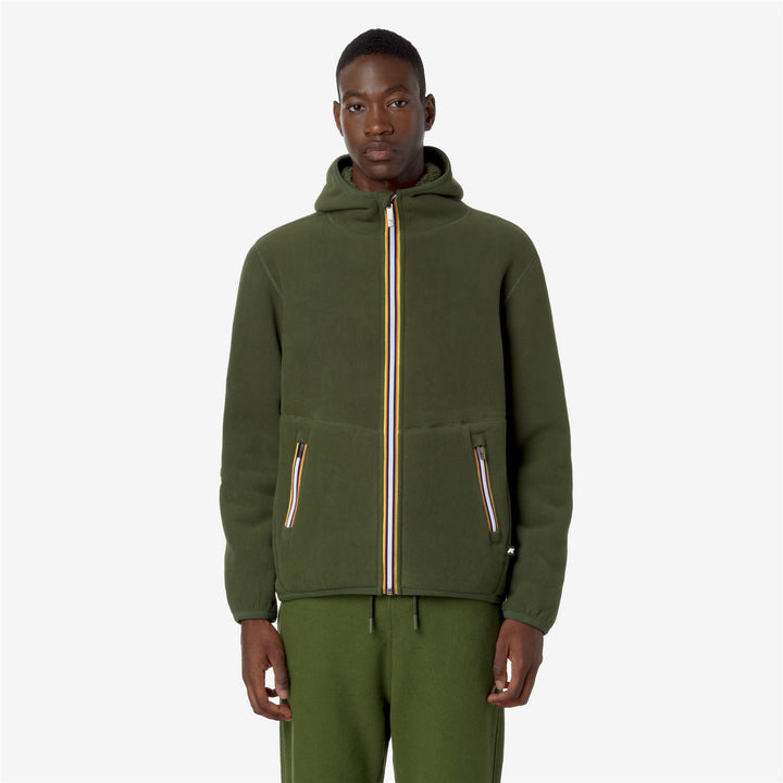 Fleece Man JACK SHERPA POLAR DOUBLE Jacket GREEN C-GREEN C Dressed Back (jpg Rgb)		