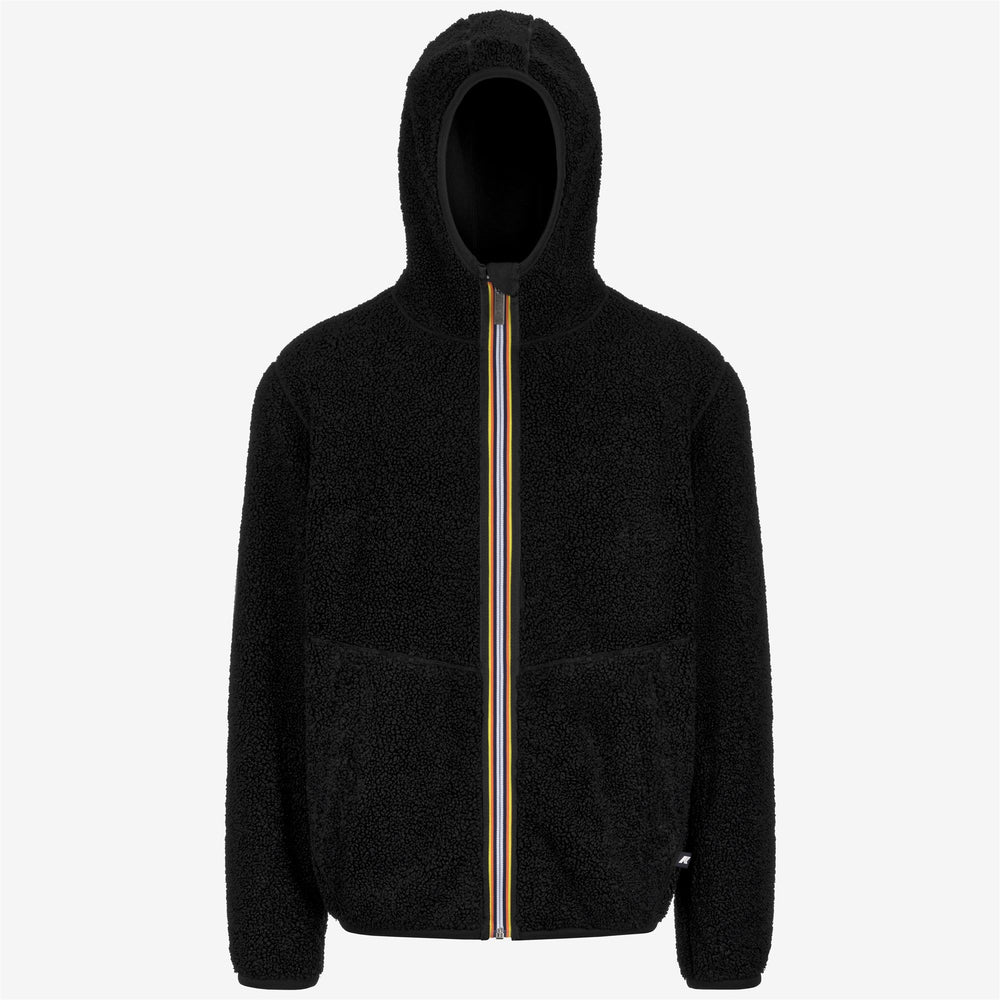 Fleece Man JACK SHERPA POLAR REVERSIBLE Jacket BLACK P-BLACK P Dressed Front (jpg Rgb)	