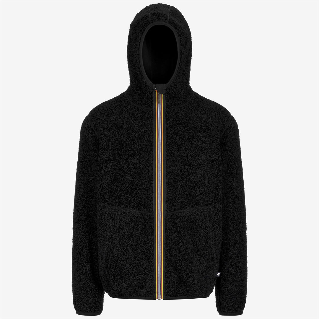 Fleece Man JACK SHERPA POLAR REVERSIBLE Jacket BLACK P-BLACK P Dressed Front (jpg Rgb)	