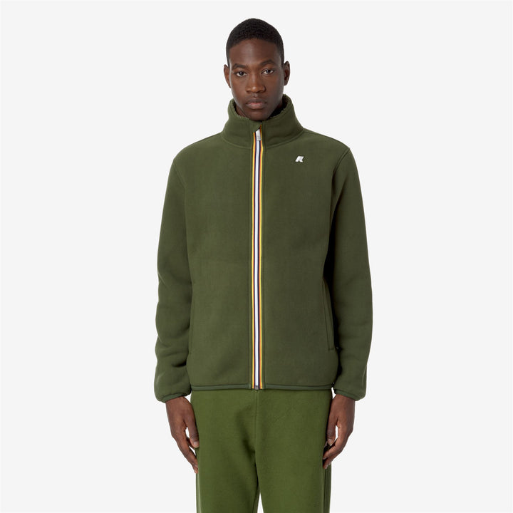 Fleece Man PASCAL SHERPA POLAR Jacket GREEN C-GREEN C Dressed Back (jpg Rgb)		