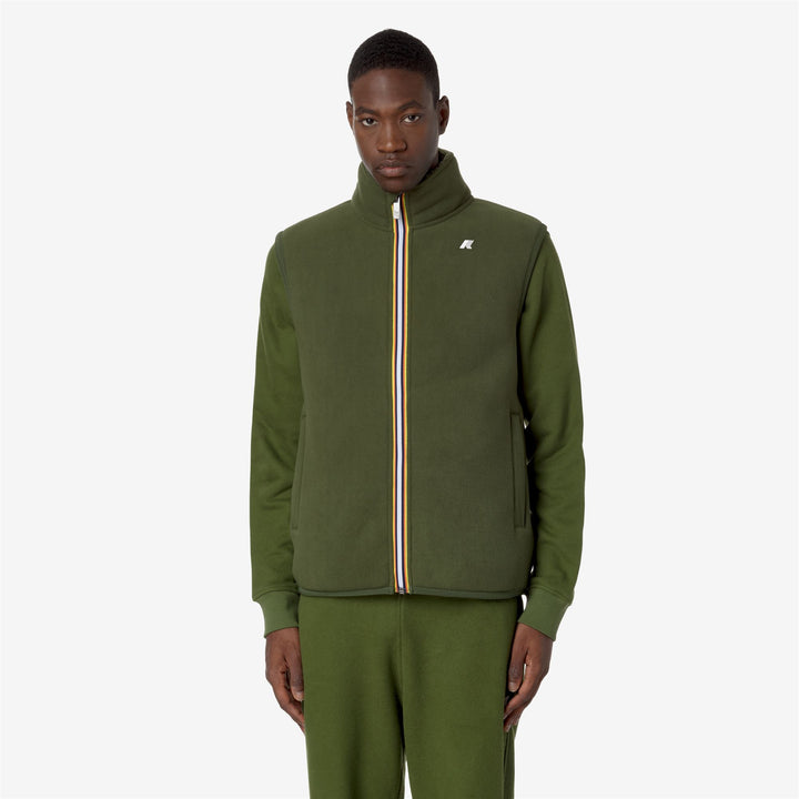 Fleece Man YANNICK SHERPA POLAR Jacket GREEN C-GREEN C Dressed Back (jpg Rgb)		