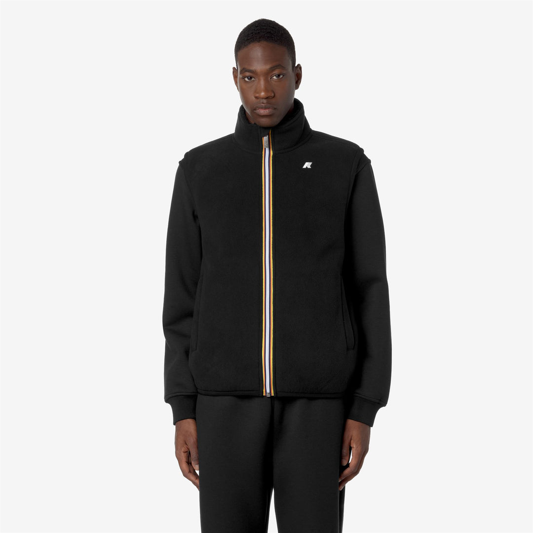 Fleece Man YANNICK SHERPA POLAR Jacket BLACK P-BLACK P Dressed Back (jpg Rgb)		