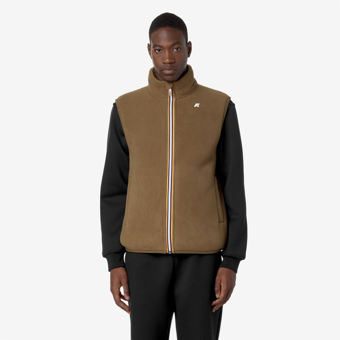 Fleece Man YANNICK SHERPA POLAR Jacket BROWN C-BROWN C Dressed Back (jpg Rgb)		