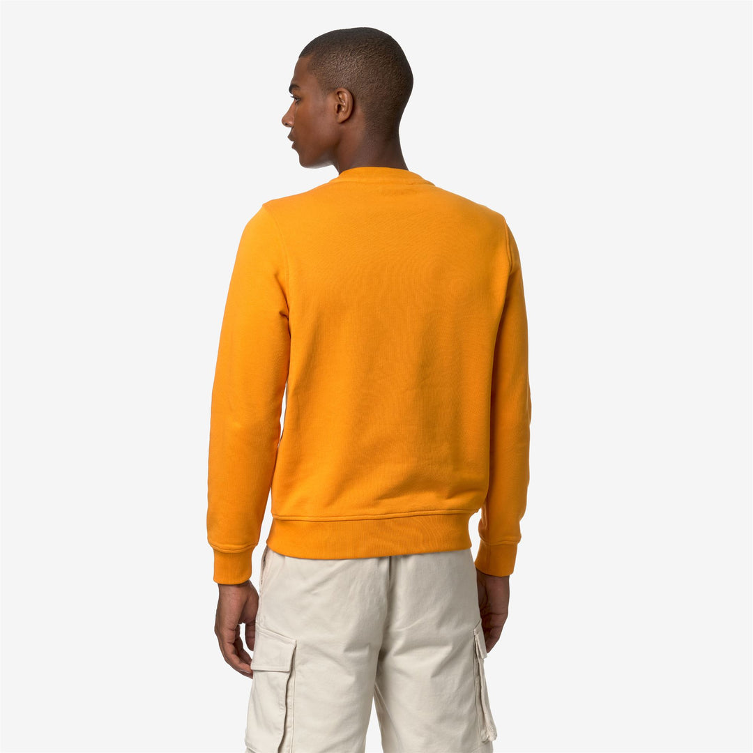 Fleece Man BAPTISTE Jumper ORANGE MD Dressed Front Double		