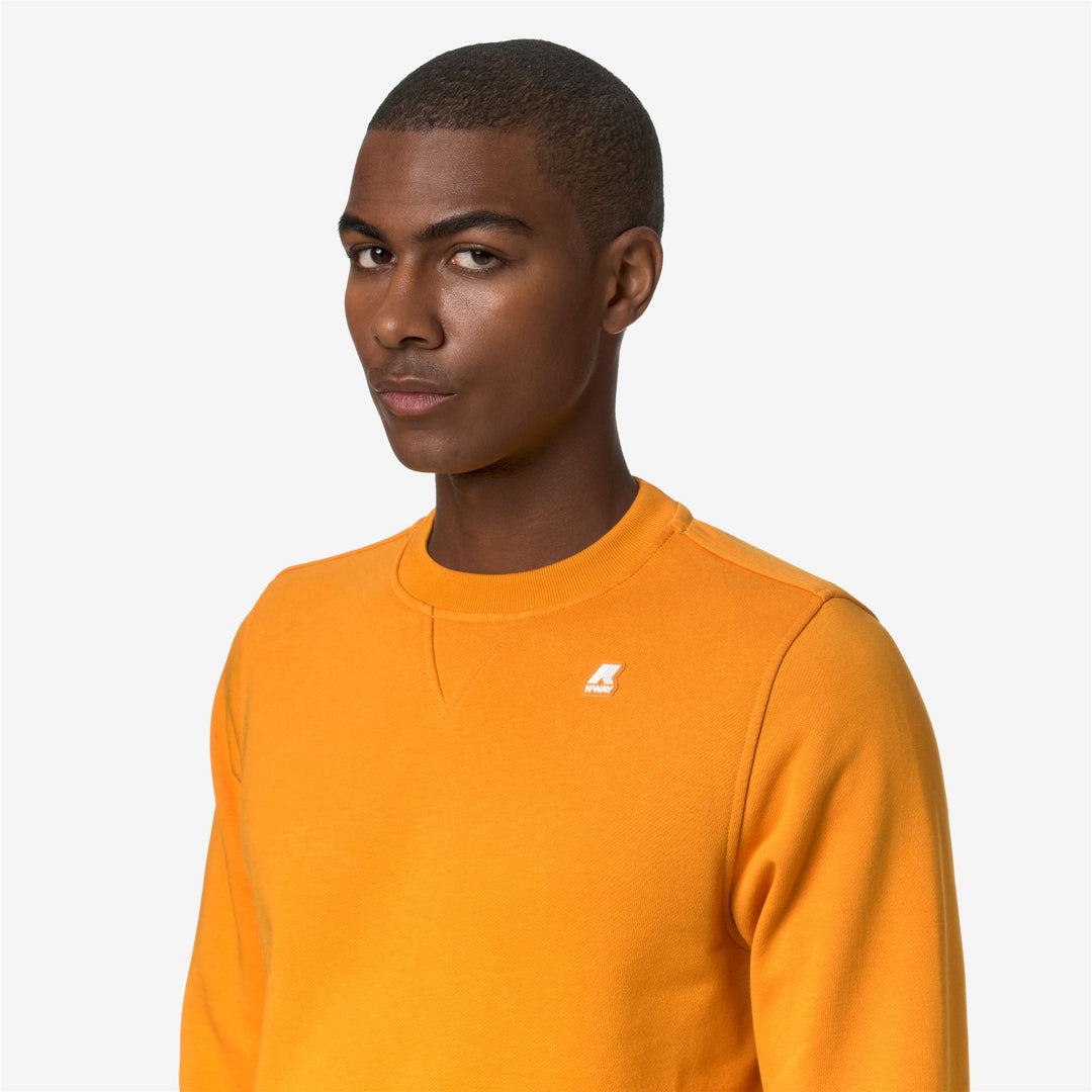 Fleece Man BAPTISTE Jumper ORANGE MD Detail Double				