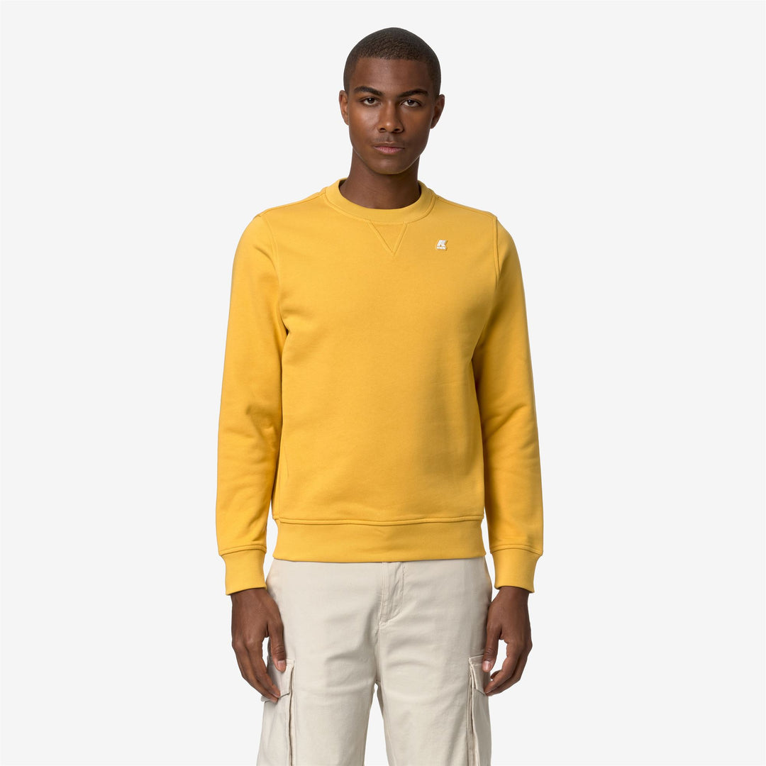 Fleece Man BAPTISTE Jumper YELLOW MIMOSA Dressed Back (jpg Rgb)		