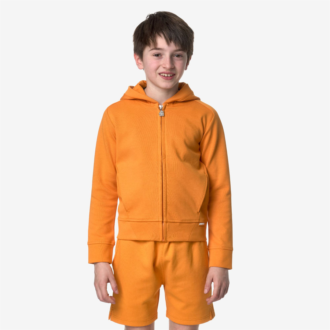 Fleece Boy P. HAYCEL Jacket ORANGE MD Dressed Back (jpg Rgb)		