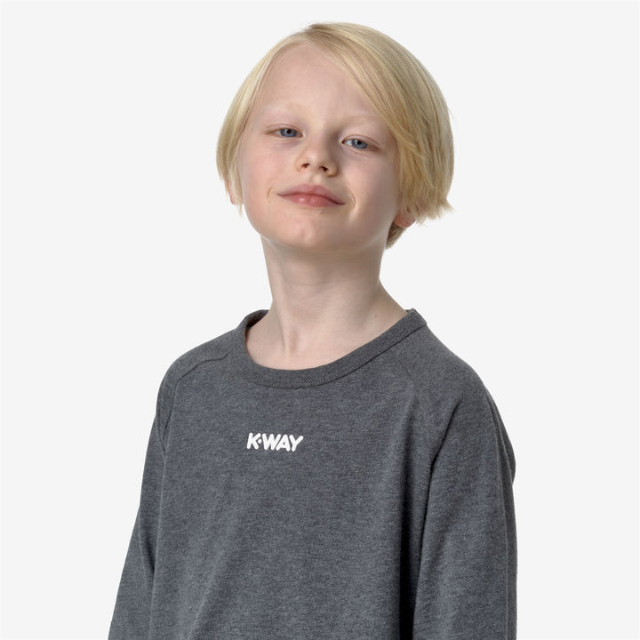 T-ShirtsTop Boy P. ELMER PEACH DOUBLE SLEEVE T-Shirt GREY MELANGE Detail Double				