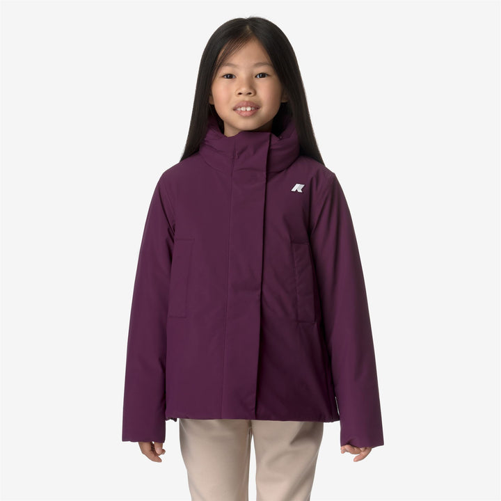 Jackets Girl P. MARLETTE ST WARM Short VIOLET DK PURPLE Dressed Back (jpg Rgb)		