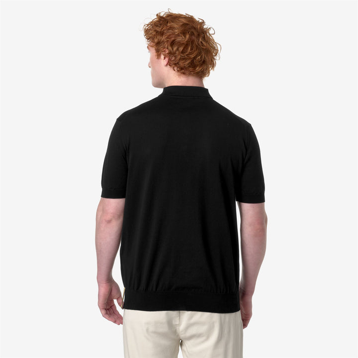 KNITWEAR Man PLEYNE Polo BLACK PURE Dressed Front Double		