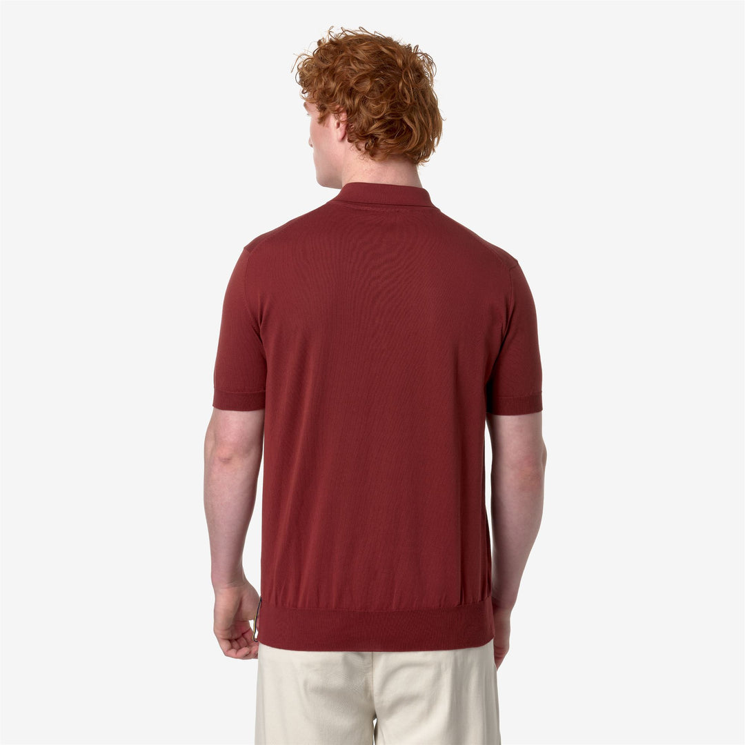 KNITWEAR Man PLEYNE Polo BROWN FIERY Dressed Front Double		