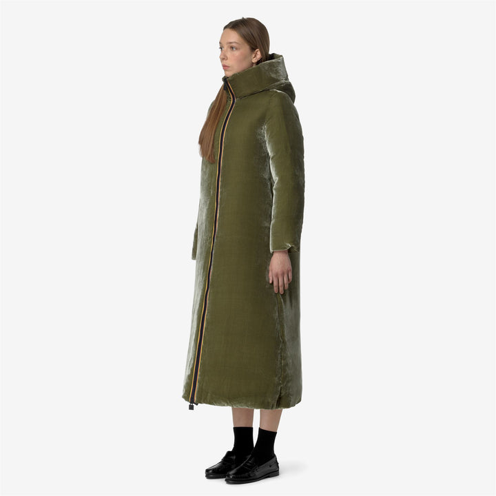 Jackets Woman ORLEN VELVET THERMO DOUBLE Long GREEN WINTER Detail (jpg Rgb)			