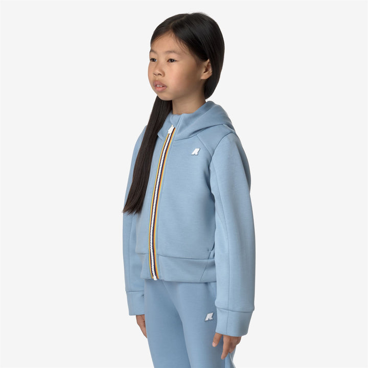 Fleece Girl P. DIVINE LIGHT SPACER Hoodie Full Zip BLUE AVIO Detail (jpg Rgb)			