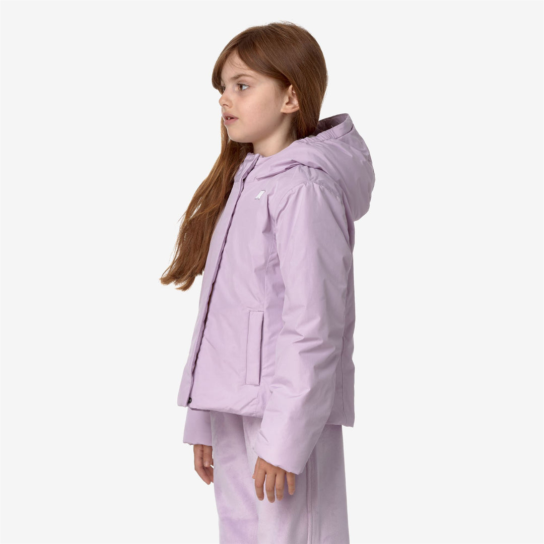 Jackets Girl P. LILY SOFT TOUCH MARMOTTA Short VIOLET LT LILAC - GREY GOAT Detail (jpg Rgb)			