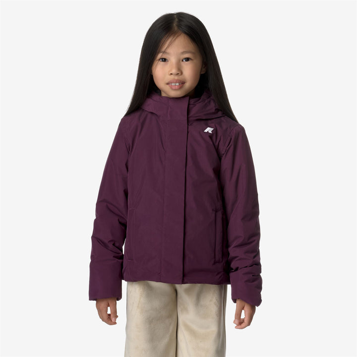 Jackets Girl P. LILY SOFT TOUCH MARMOTTA Short VIOLET DK PURPLE - GREY GOAT Dressed Back (jpg Rgb)		