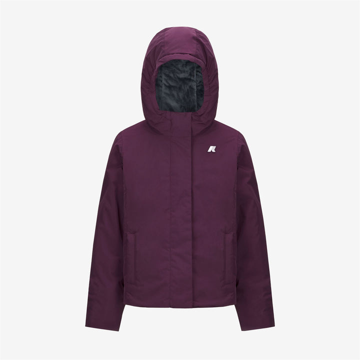 Jackets Girl P. LILY SOFT TOUCH MARMOTTA Short VIOLET DK PURPLE - GREY GOAT Photo (jpg Rgb)			