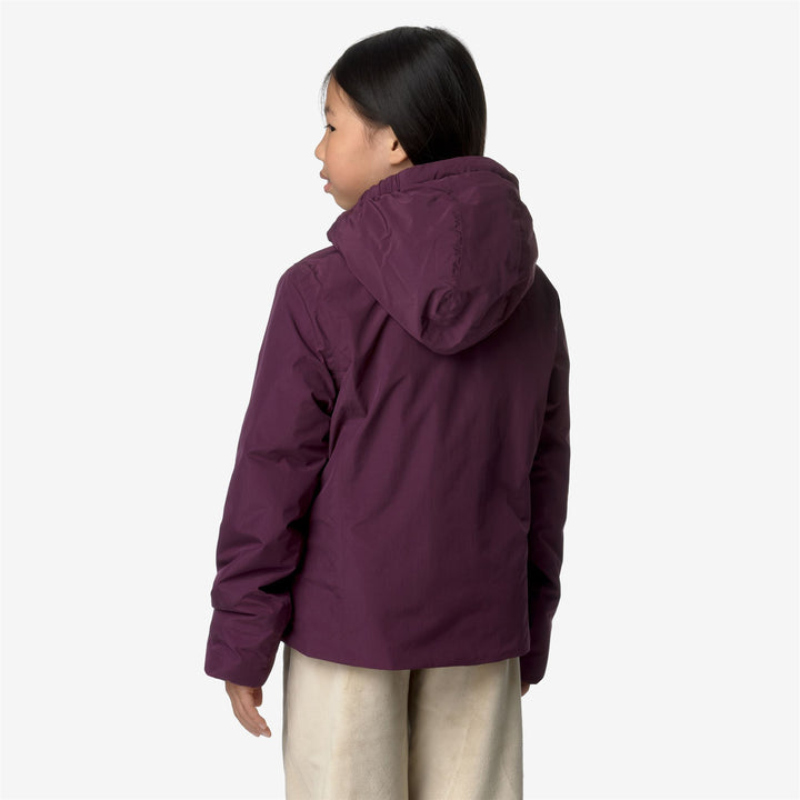 Jackets Girl P. LILY SOFT TOUCH MARMOTTA Short VIOLET DK PURPLE - GREY GOAT Dressed Front Double		