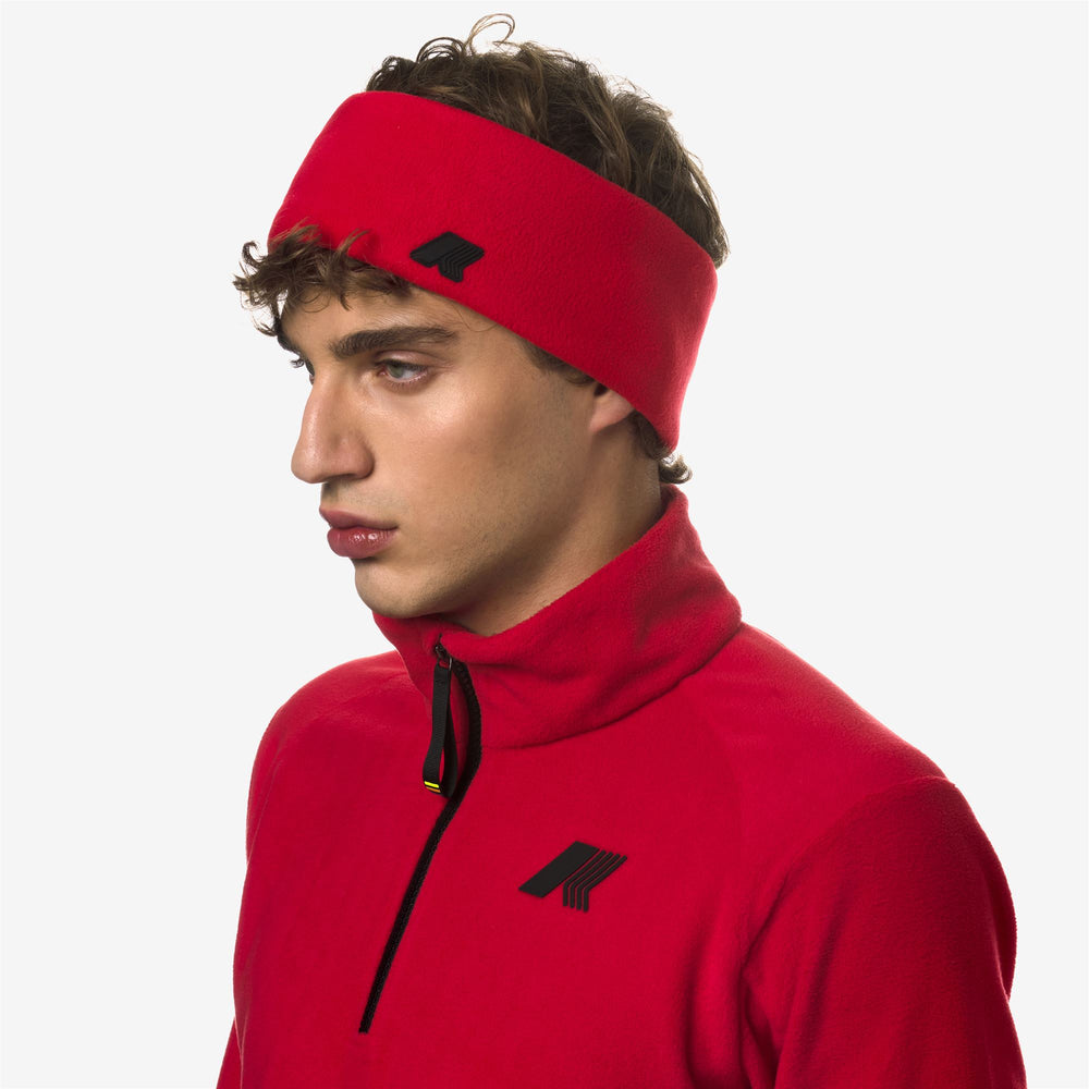 Headwear Unisex ROUGET SHERPA POLAR Headband RED Dressed Back (jpg Rgb)		