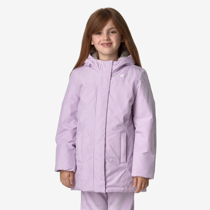 Jackets Girl P. DENISE SOFT TOUCH MARMOTTA Mid VIOLET LT LILAC - GREY GOAT Dressed Back (jpg Rgb)		