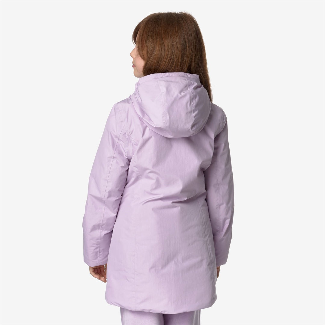 Jackets Girl P. DENISE SOFT TOUCH MARMOTTA Mid VIOLET LT LILAC - GREY GOAT Dressed Front Double		