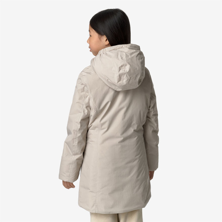 Jackets Girl P. DENISE SOFT TOUCH MARMOTTA Mid BEIGE G-GREY B Dressed Front Double		