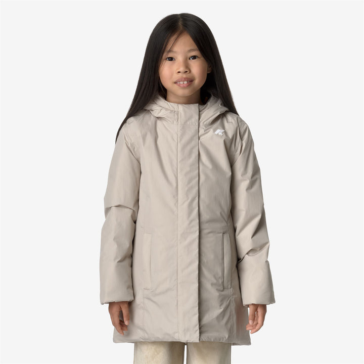 Jackets Girl P. DENISE SOFT TOUCH MARMOTTA Mid BEIGE G-GREY B Dressed Back (jpg Rgb)		