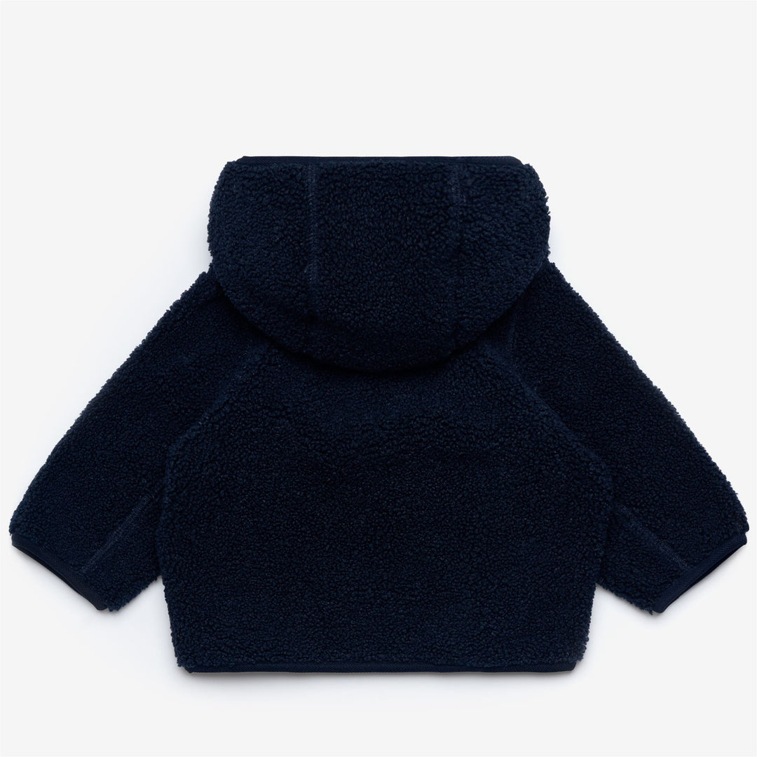 Fleece Kid unisex E. JANNE POLAR Hoodie Full Zip BLUE D-BLUE D Dressed Front (jpg Rgb)	