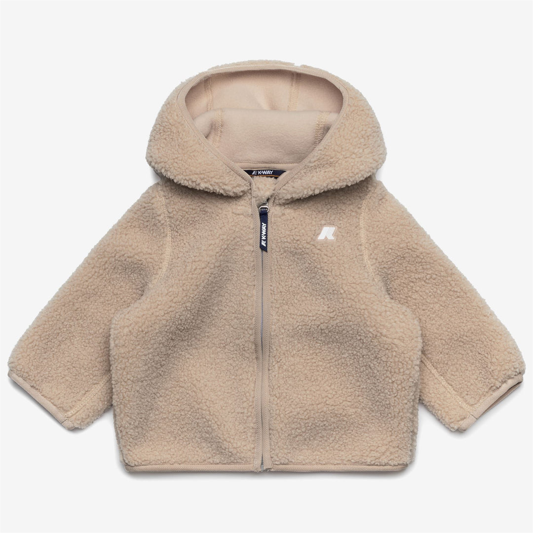 Fleece Kid unisex E. JANNE POLAR Hoodie Full Zip BEIGE GREY-BEIGE GREY Photo (jpg Rgb)			