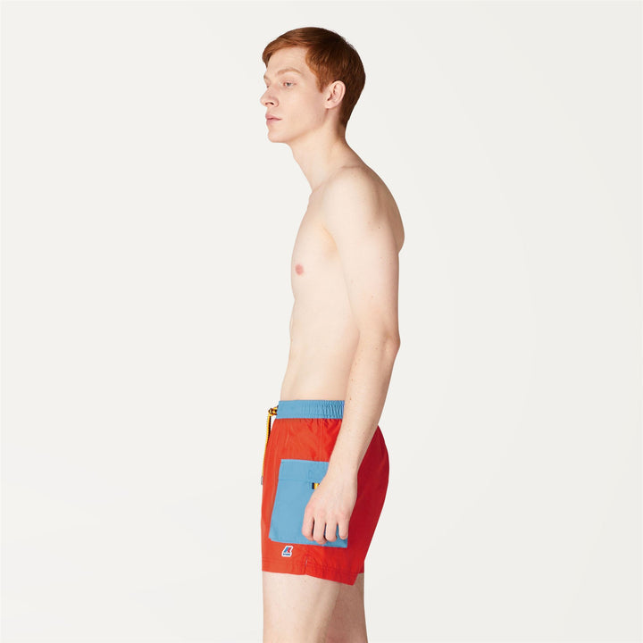 Bathing Suits Man MELLOW BICOLOR Swimming Trunk ORANGE - BLUE SMOKED Detail (jpg Rgb)			