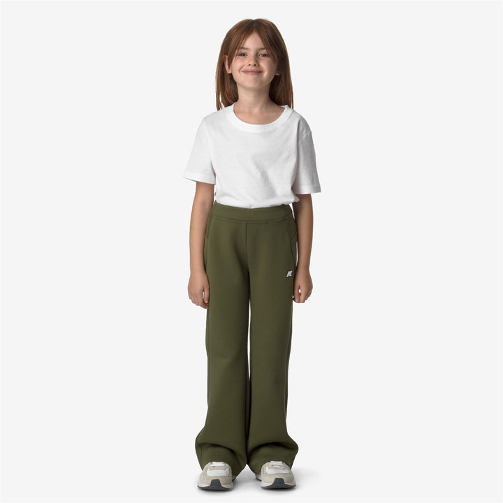 Pants Girl P. JANINNE LIGHT SPACER Sport Trousers GREEN CYPRESS Dressed Back (jpg Rgb)		