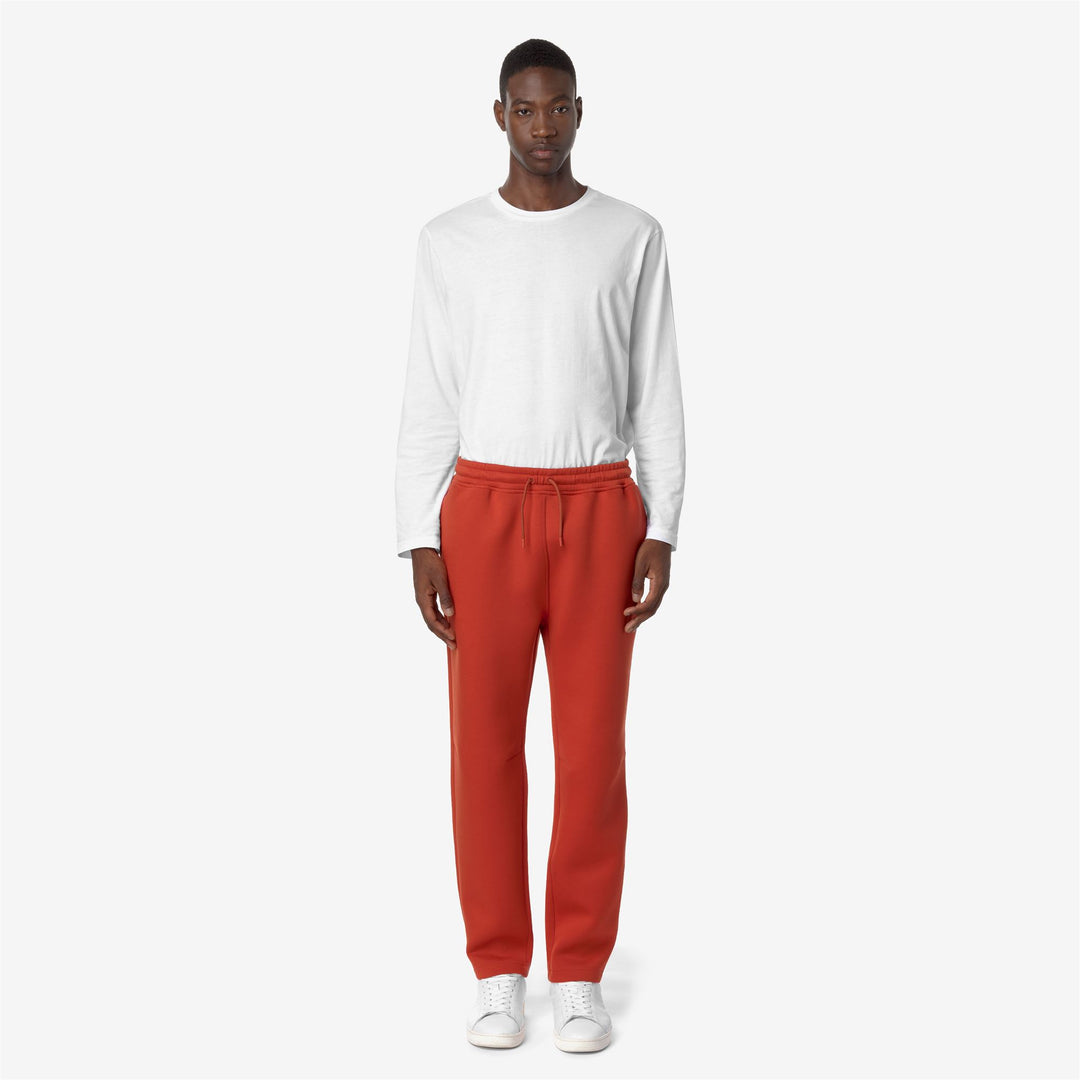 Pants Man MICKA SPACER Sport Trousers RED POMPEIAN Dressed Back (jpg Rgb)		