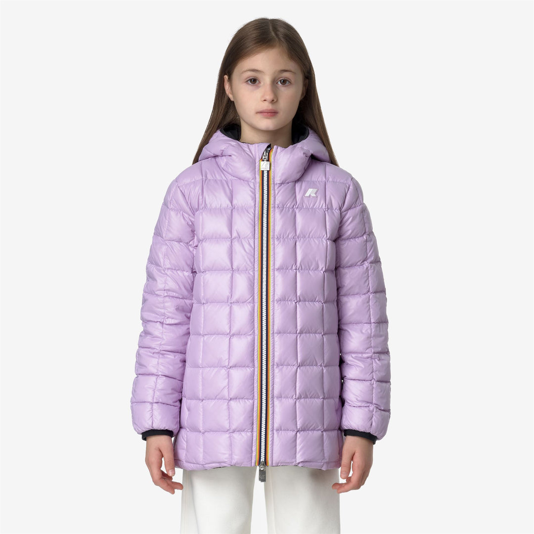 Jackets Girl P. SOPHIE ST THERMO DOUBLE Mid BLACK PURE - VIOLET LT LILAC Detail Double				