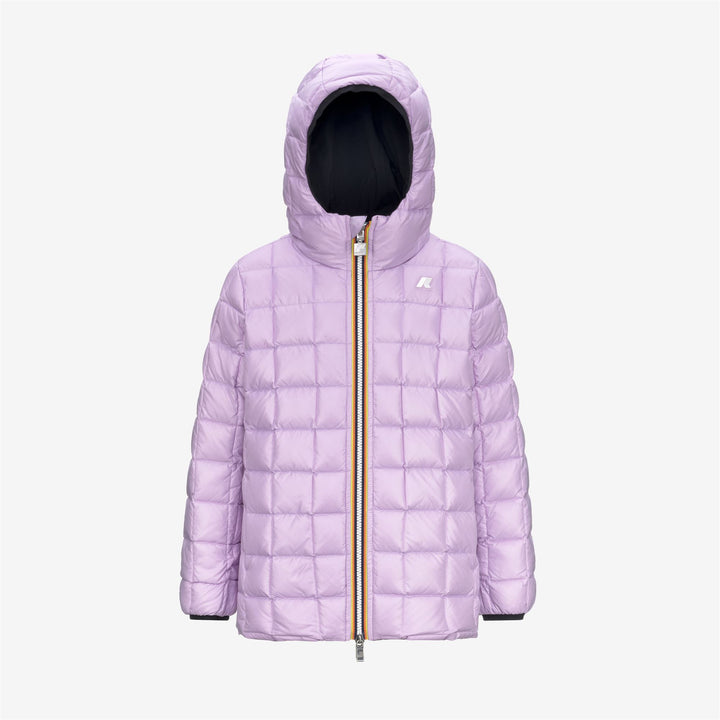 Jackets Girl P. SOPHIE ST THERMO DOUBLE Mid BLACK PURE - VIOLET LT LILAC Dressed Front (jpg Rgb)	