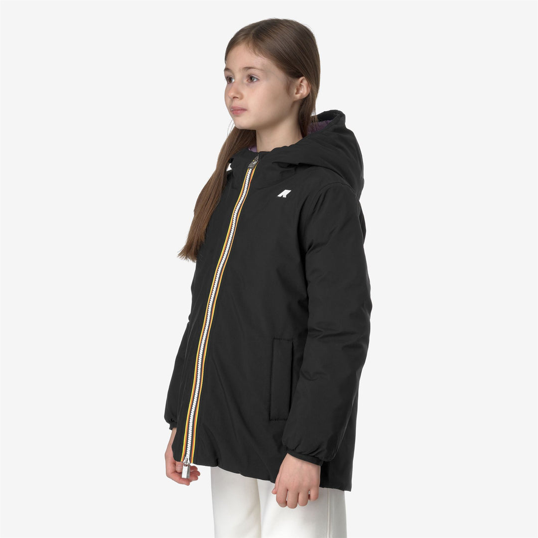 Jackets Girl P. SOPHIE ST THERMO DOUBLE Mid BLACK PURE - VIOLET LT LILAC Detail (jpg Rgb)			