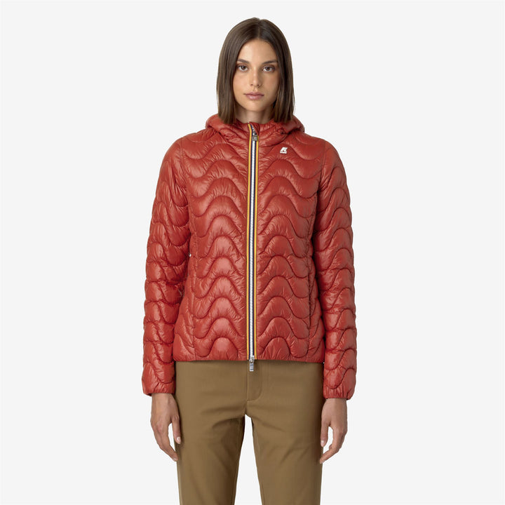 Jackets Woman LILY QUILTED WARM Short RED POMPEIAN Dressed Back (jpg Rgb)		