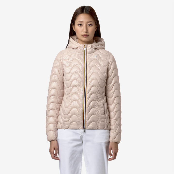 Jackets Woman LILY QUILTED WARM Short PINK GARDENIA Dressed Back (jpg Rgb)		