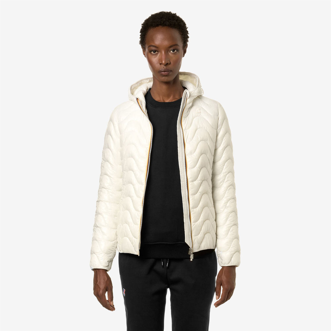 Jackets Woman LILY QUILTED WARM Short WHITE GARDENIA Dressed Back (jpg Rgb)		